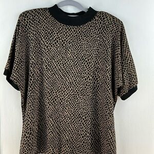 Vintage Barbara Gerwit Two Piece Cheetah Print Skirt/Top